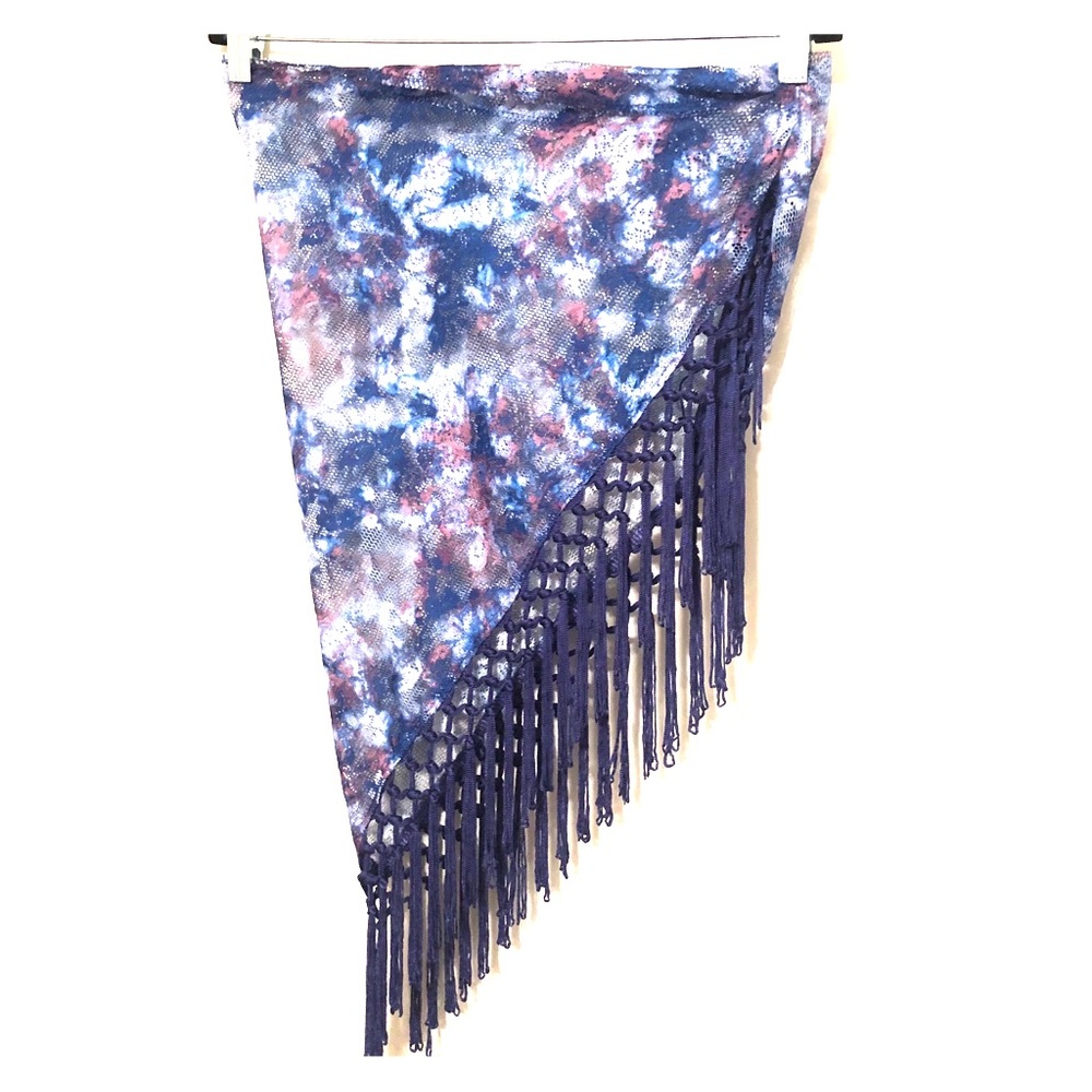 Tye Dye Mesh Fringe Bikini Cover Up